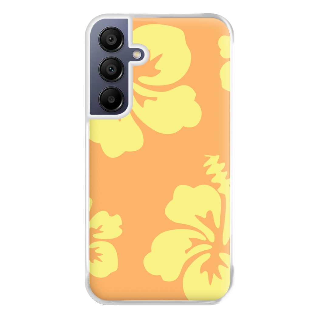 Orange And Yellow Hawaiian Flowers Pattern Phone Case for Galaxy A16