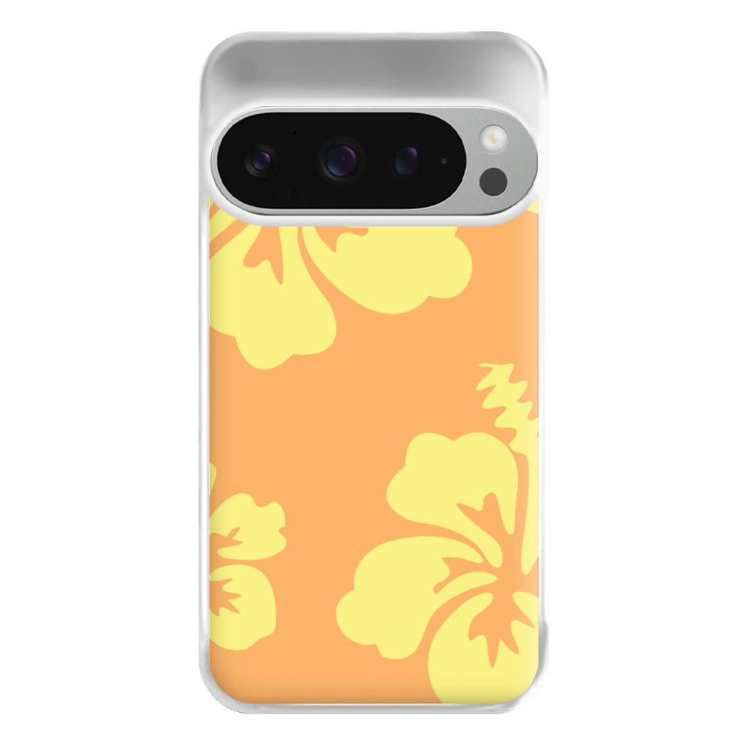Orange And Yellow Hawaiian Flowers Pattern Phone Case for Google Pixel 9 Pro XL