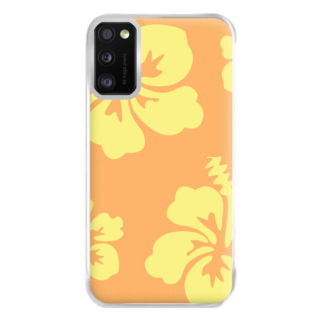 Orange And Yellow Hawaiian Flowers Pattern Phone Case for Galaxy A41