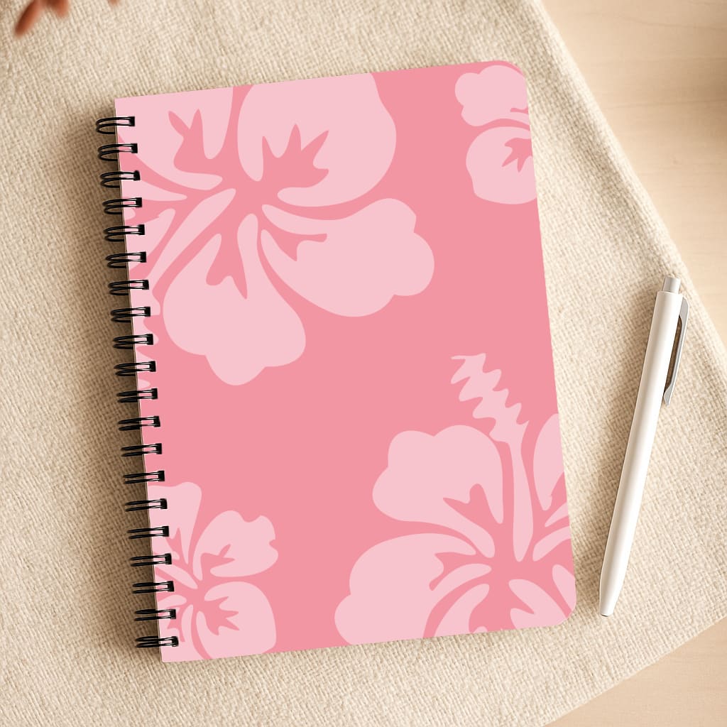 Pink Hawaiian Flowers Pattern Notepad