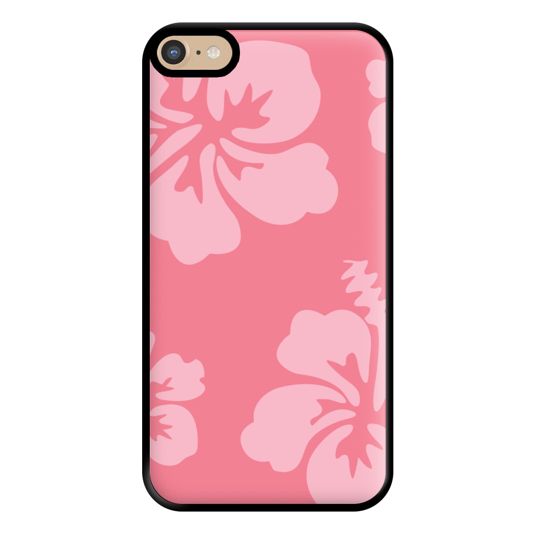 Pink Hawaiian Flowers Pattern Phone Case for iPhone 6 Plus / 7 Plus / 8 Plus