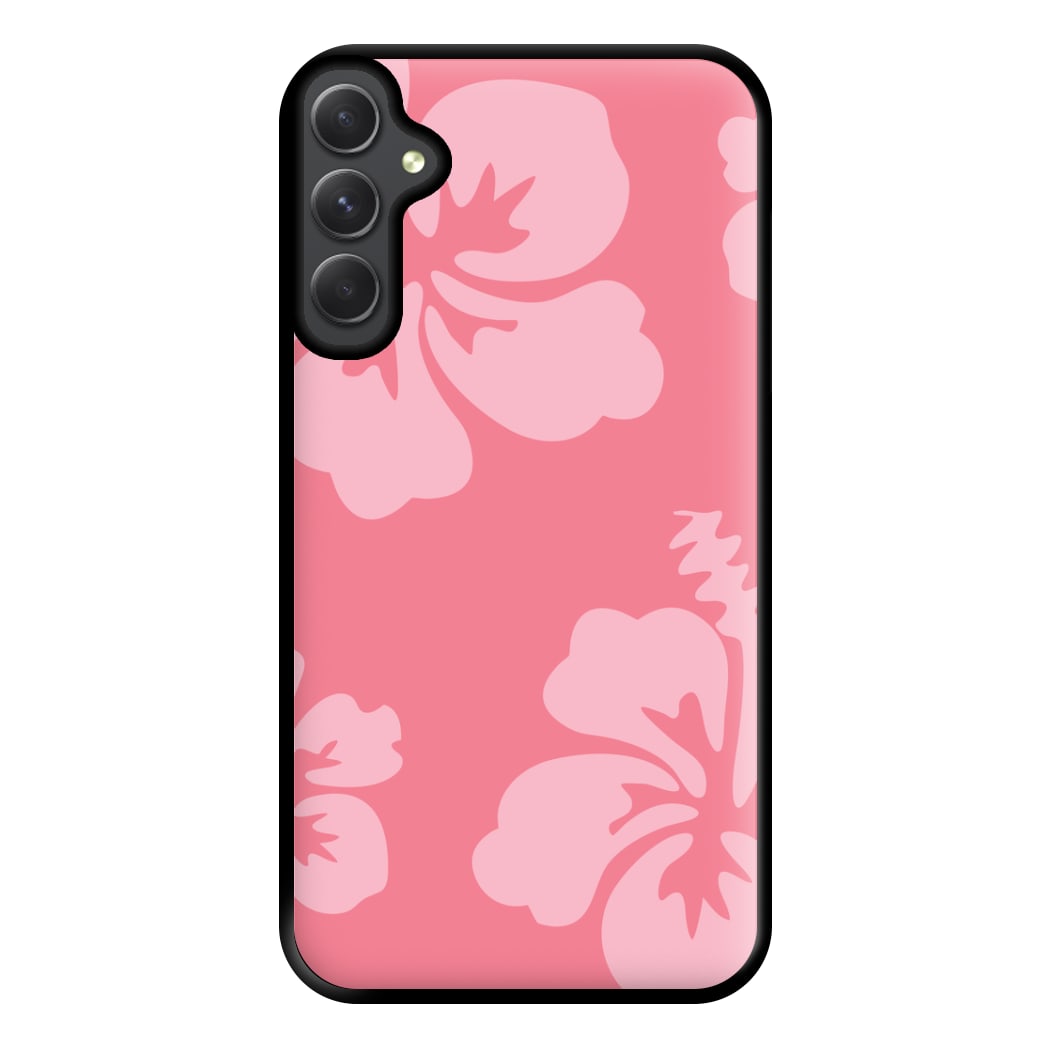 Pink Hawaiian Flowers Pattern Phone Case for Galaxy A54