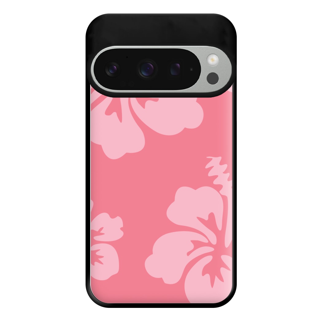 Pink Hawaiian Flowers Pattern Phone Case for Google Pixel 9 Pro XL