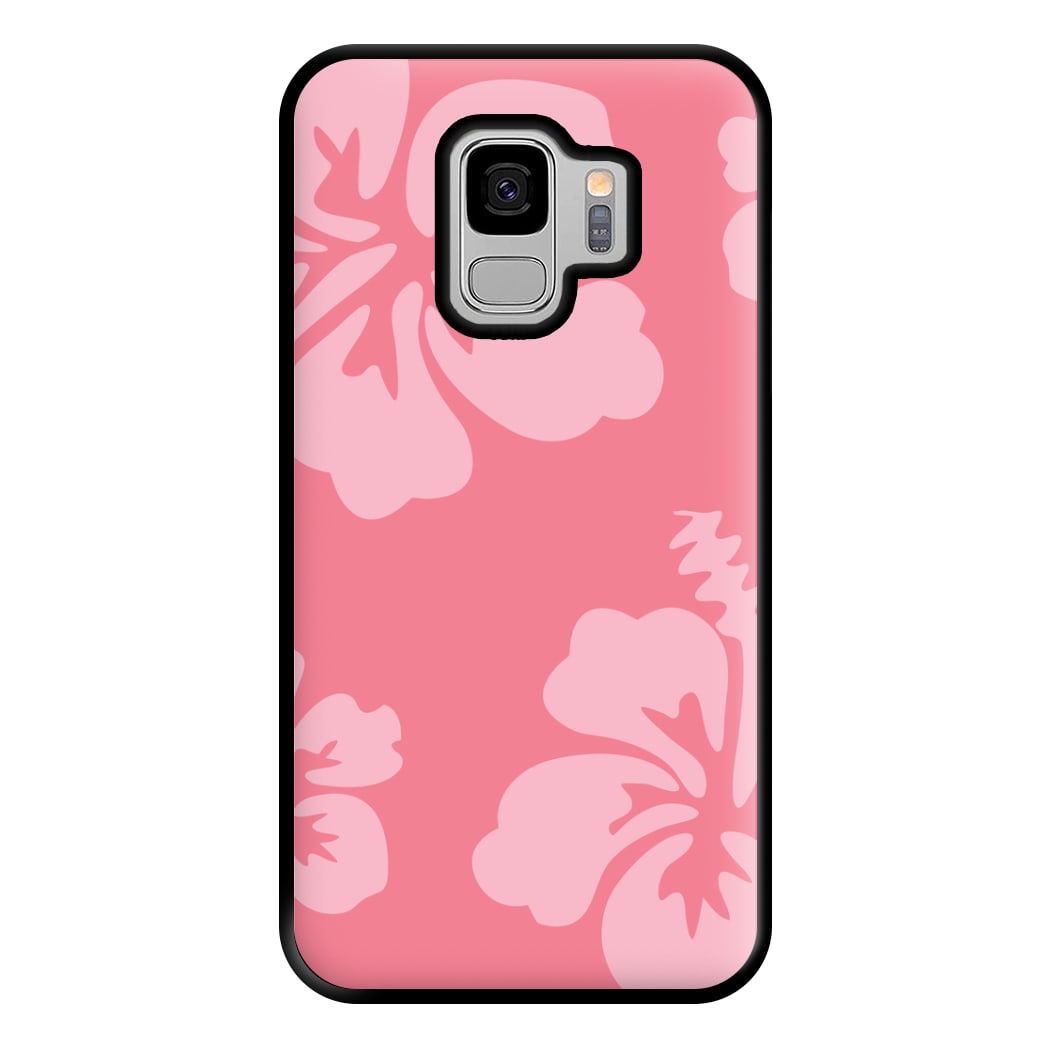 Pink Hawaiian Flowers Pattern Phone Case for Galaxy S9 Plus