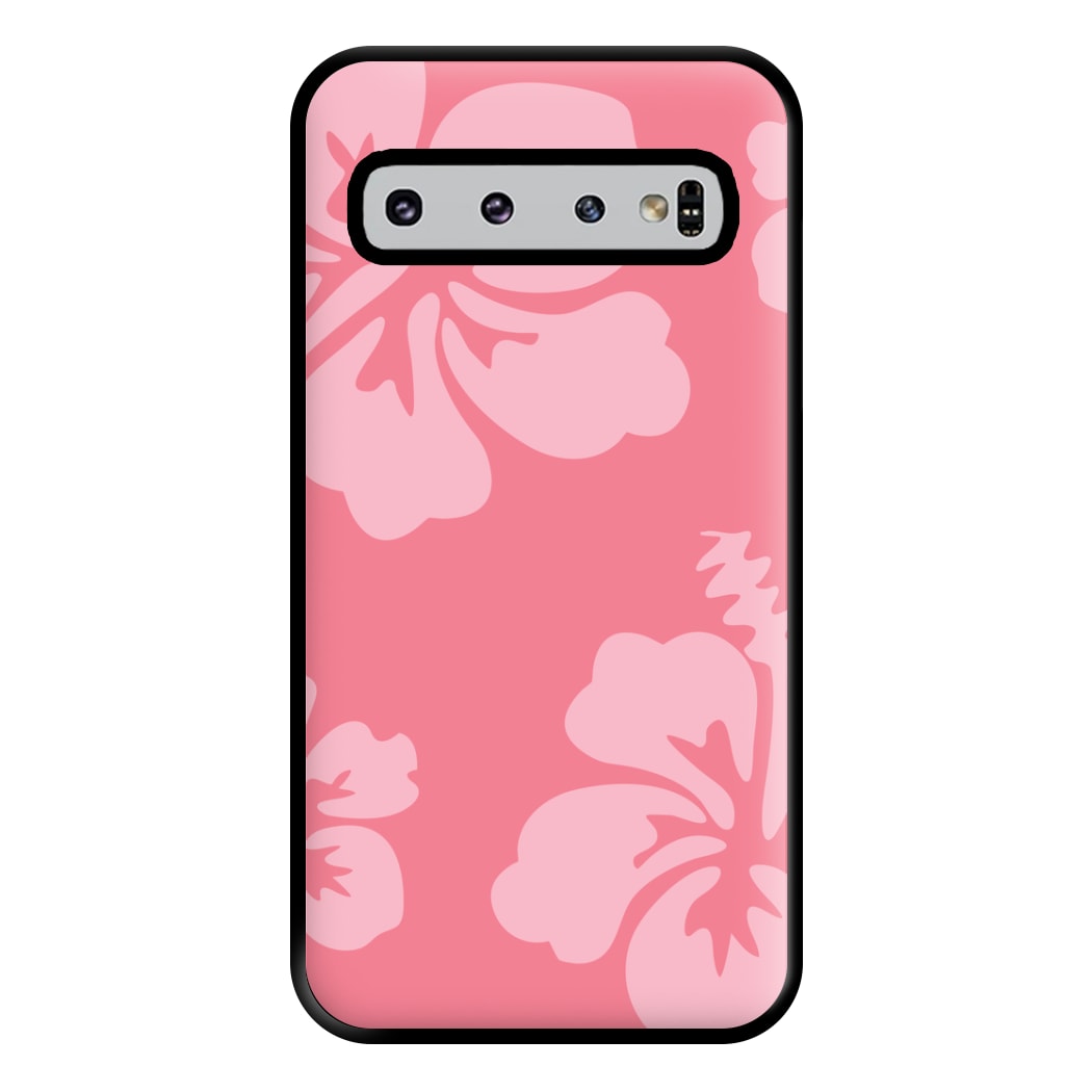 Pink Hawaiian Flowers Pattern Phone Case for Galaxy S10 Plus