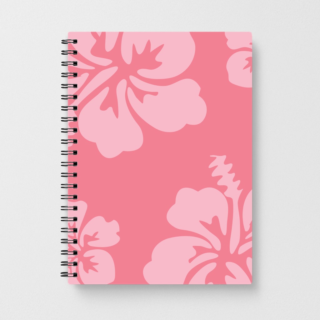 Pink Hawaiian Flowers Pattern Notebook