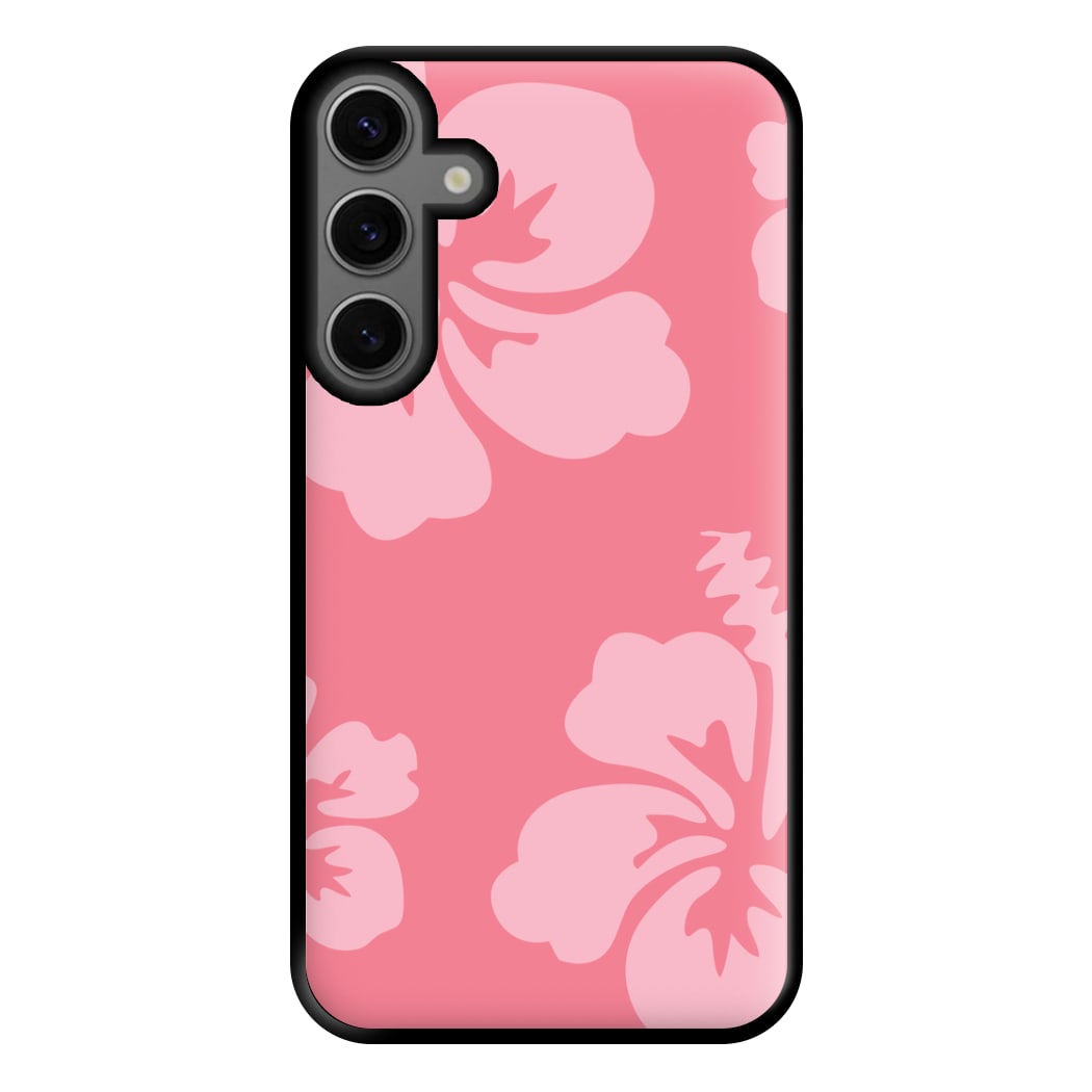 Pink Hawaiian Flowers Pattern Phone Case for Galaxy S23FE