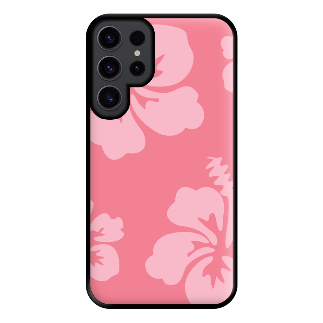 Pink Hawaiian Flowers Pattern Phone Case for Galaxy S23 Ultra