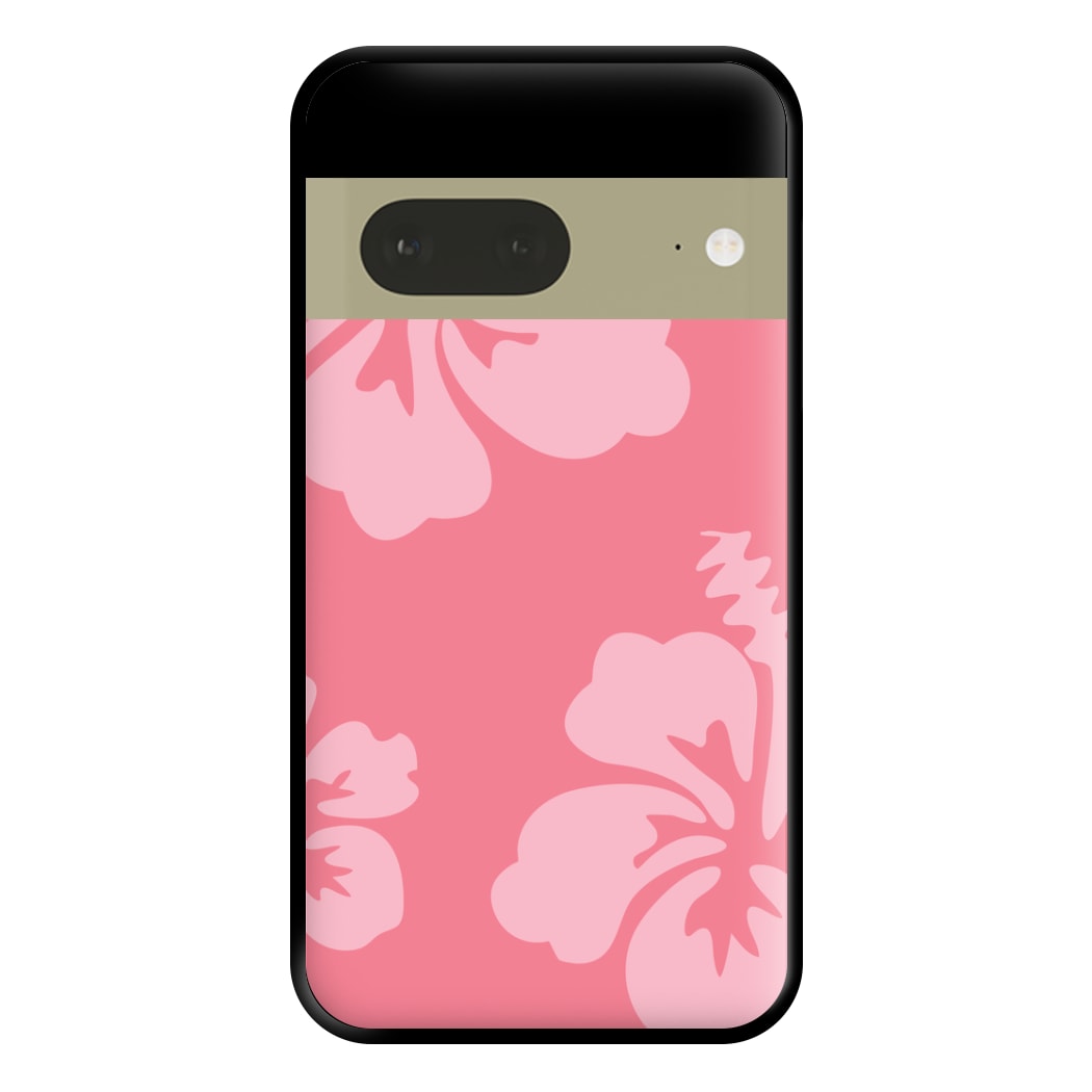 Pink Hawaiian Flowers Pattern Phone Case for Google Pixel 7a