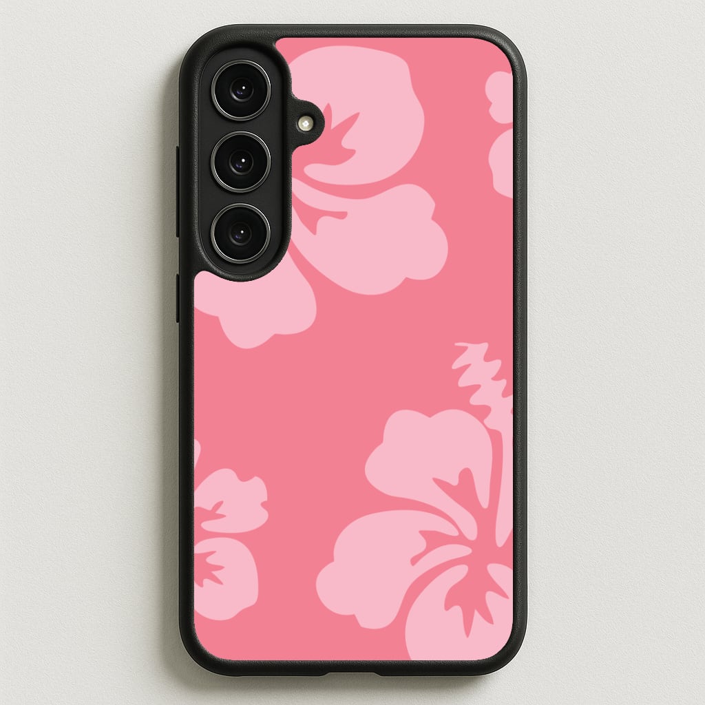 Pink Hawaiian Flowers Pattern Phone Case for Galaxy S25FE