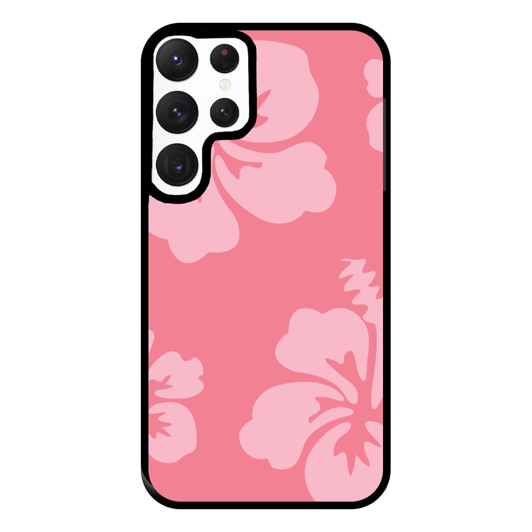 Pink Hawaiian Flowers Pattern Phone Case for Galaxy S22 Ultra