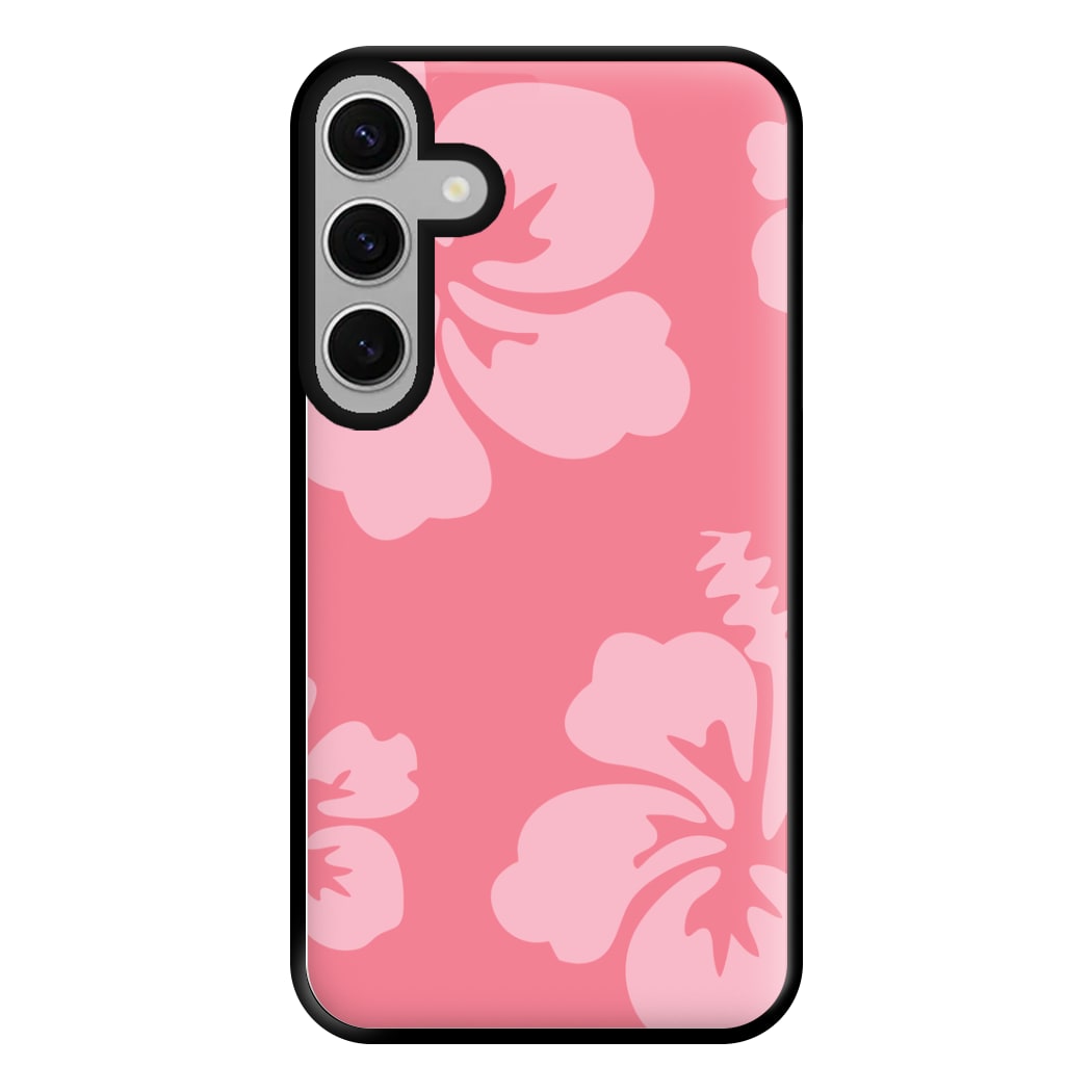 Pink Hawaiian Flowers Pattern Phone Case for Galaxy S24FE