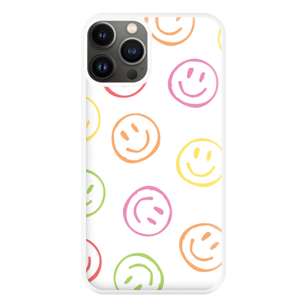 Colourful Sketched Smileys Pattern Phone Case for iPhone 11 Pro Max