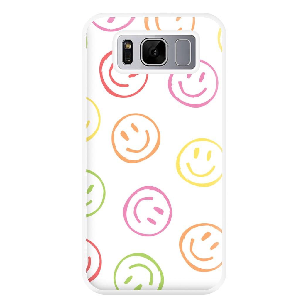 Colourful Sketched Smileys Pattern Phone Case for Galaxy S8 Plus