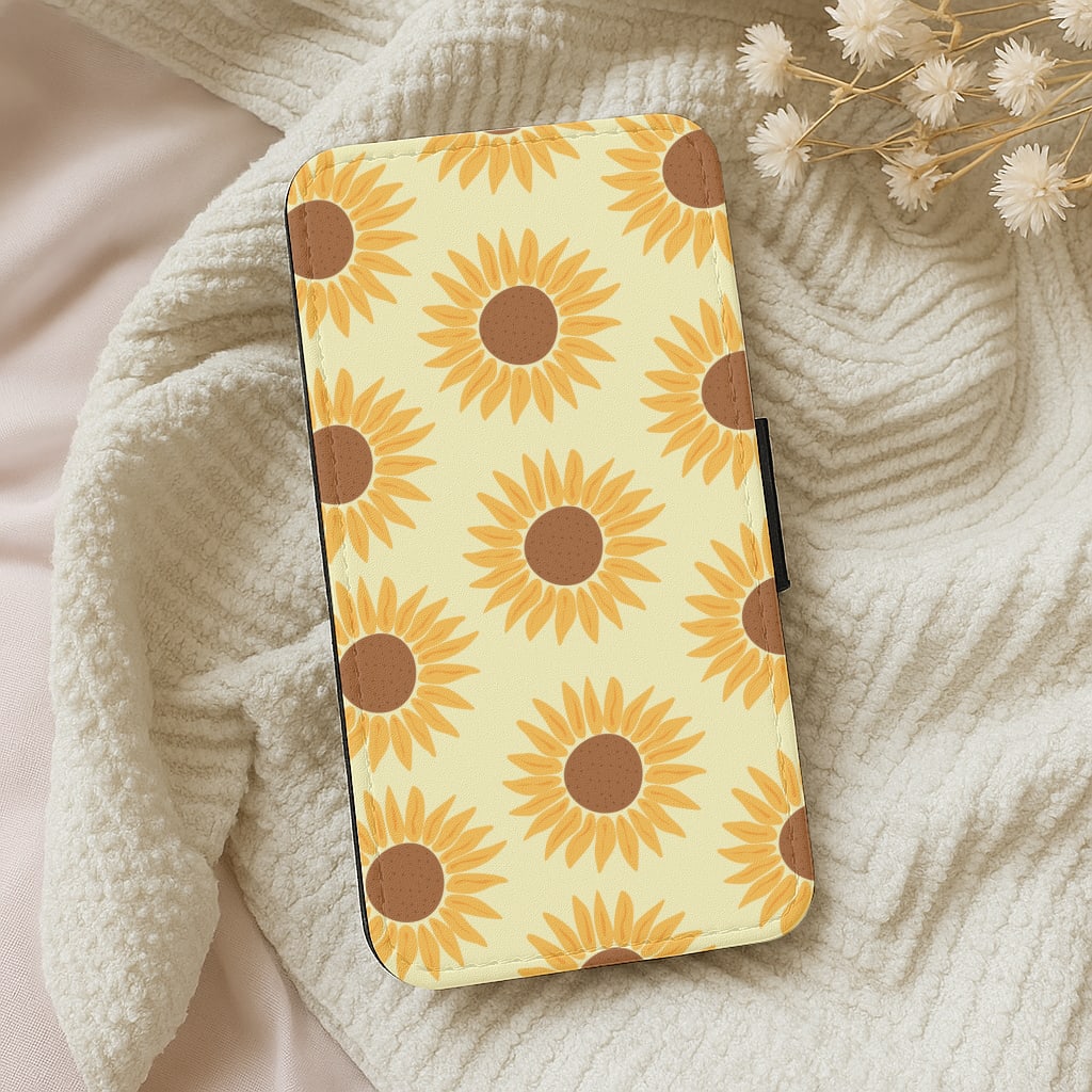 Sunflowers Abstract Pattern Wallet Phone Case