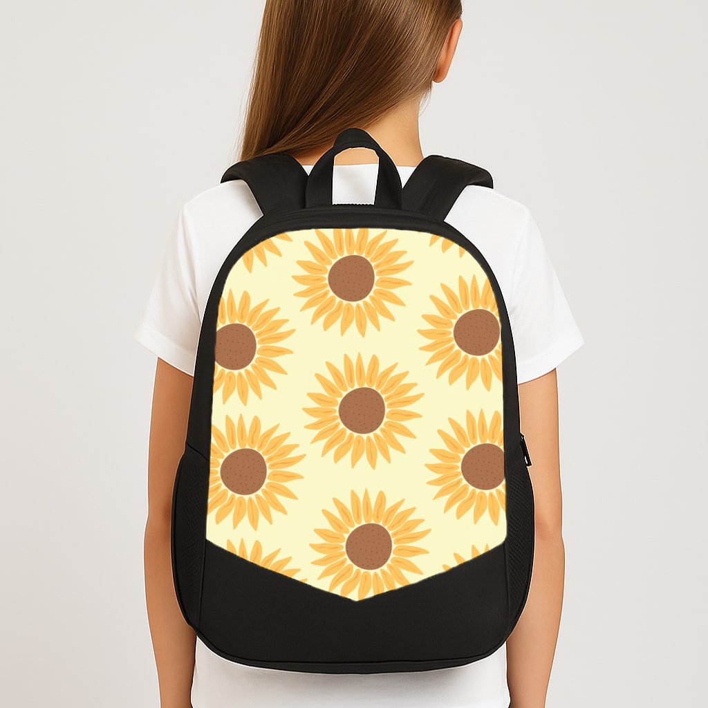Sunflowers Abstract Pattern Large School Bag