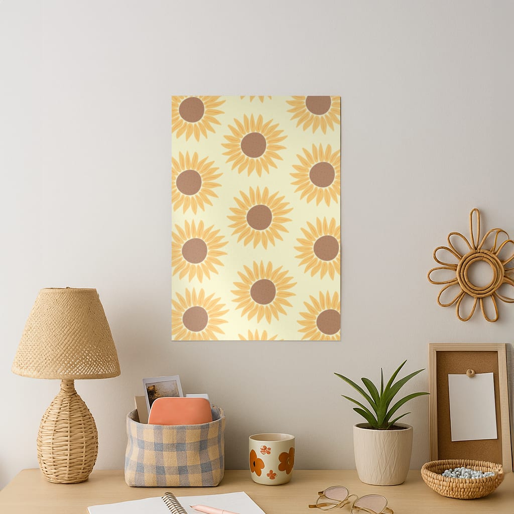 Sunflowers Abstract Pattern Art Print
