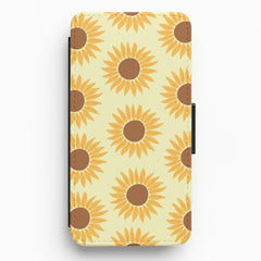 Sunflowers Abstract Pattern Flip / Wallet Phone Case
