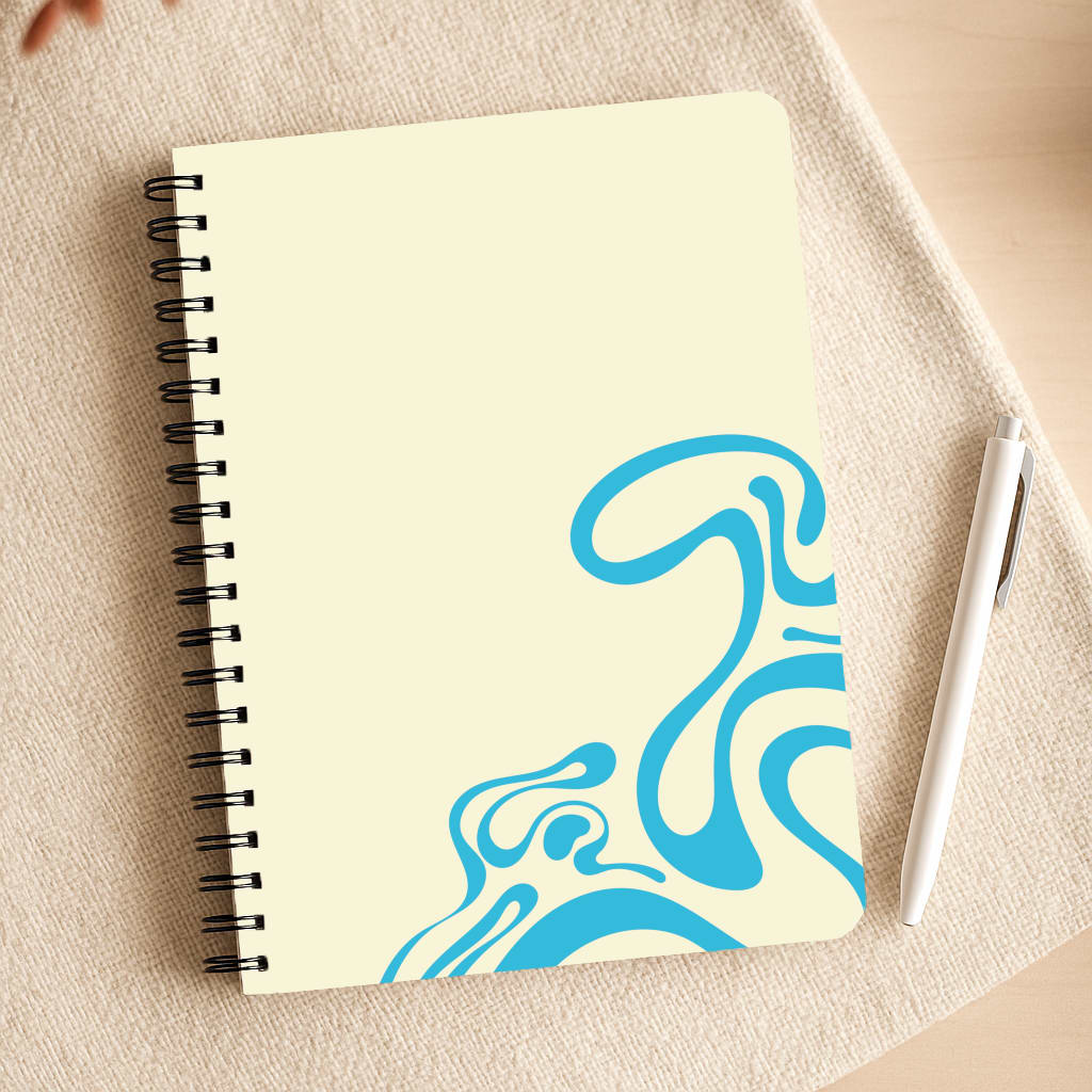 Blue Waves Corner Pattern Notepad