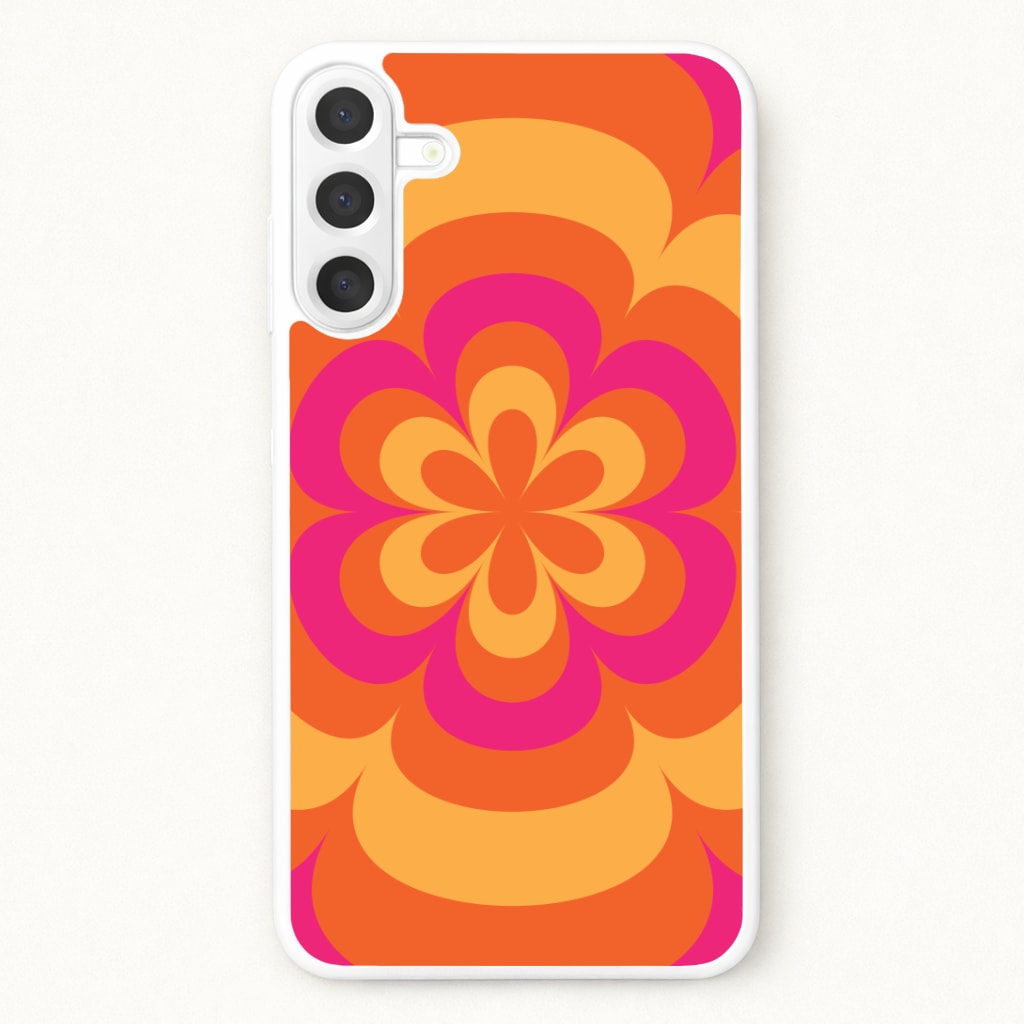 Sunset Trippy Flower Pattern Phone Case for Galaxy A17