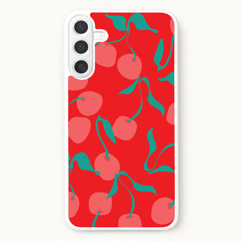 Red Abstract Cherries Pattern Phone Case for Galaxy A17