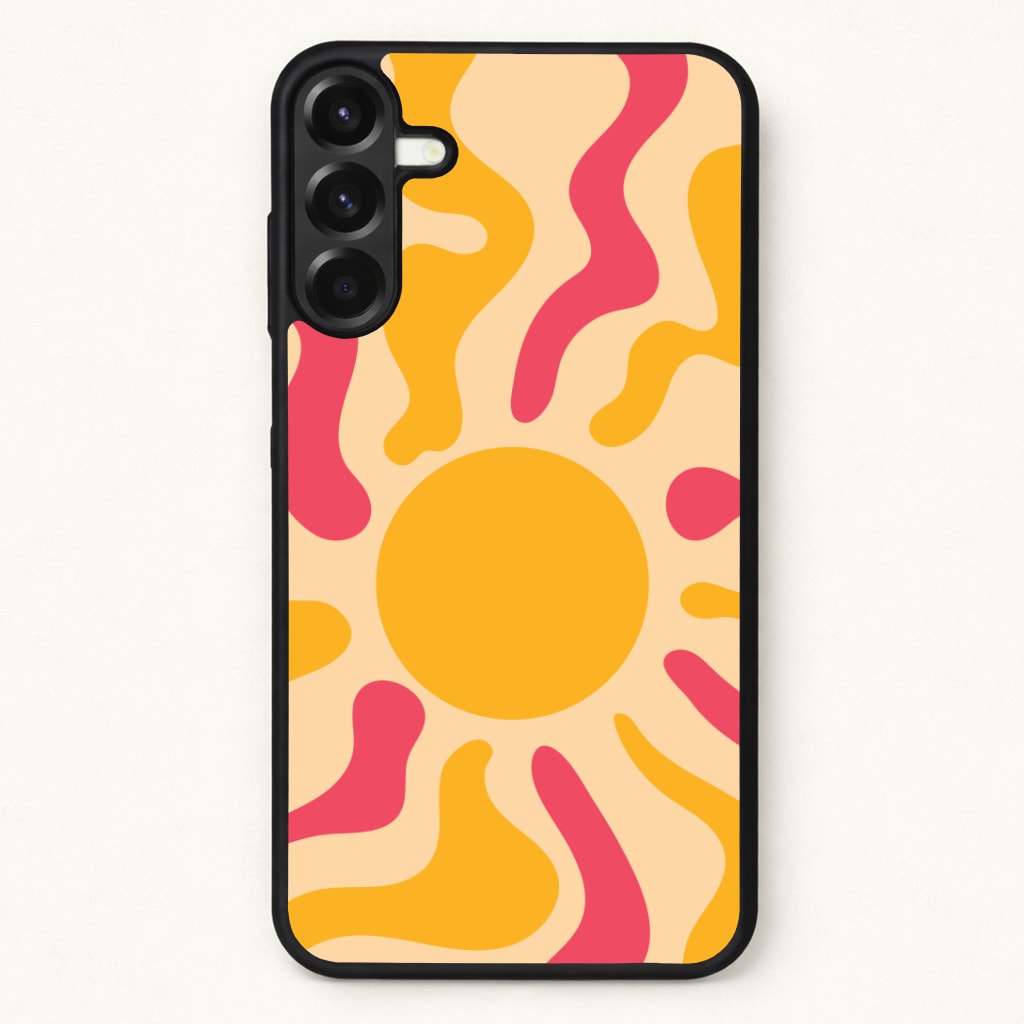 Yellow And Pink Abstract Sun Phone Case for Galaxy A17