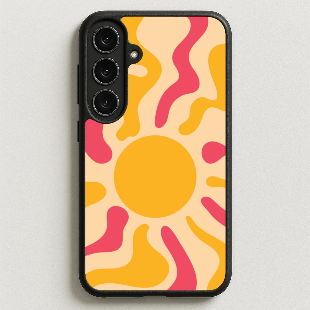 Yellow And Pink Abstract Sun Phone Case for Galaxy S25FE