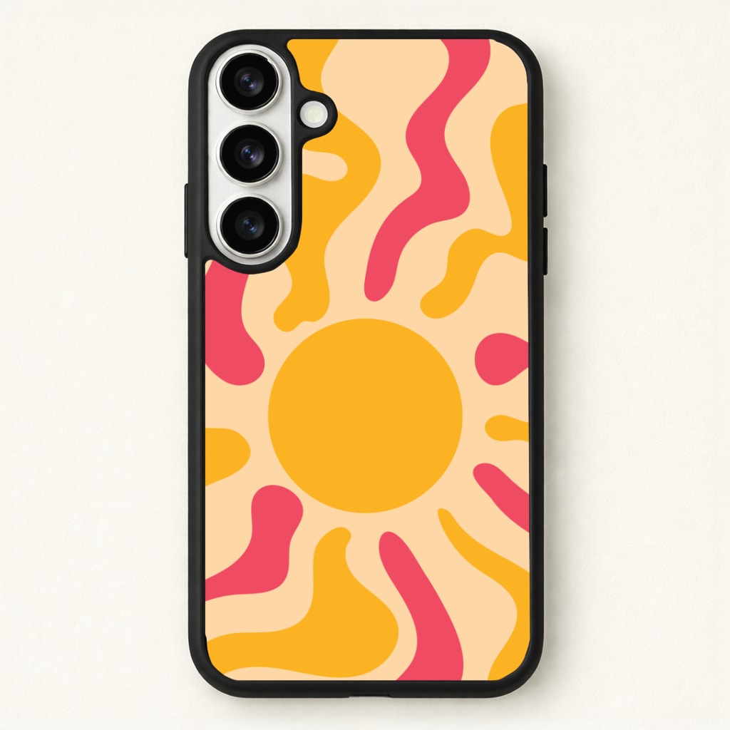 Yellow And Pink Abstract Sun Phone Case for Galaxy S26 Plus