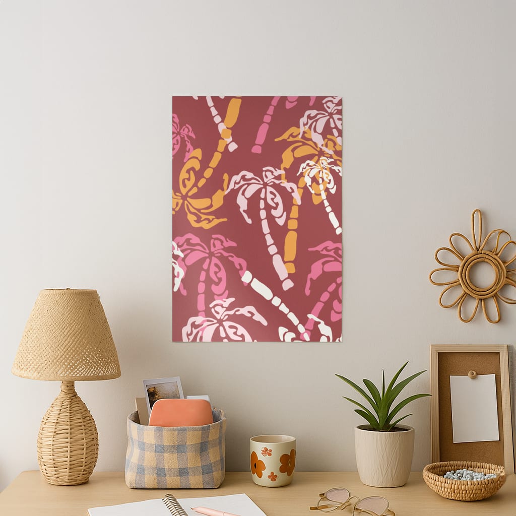 Abstract Palm Trees Pattern Art Print
