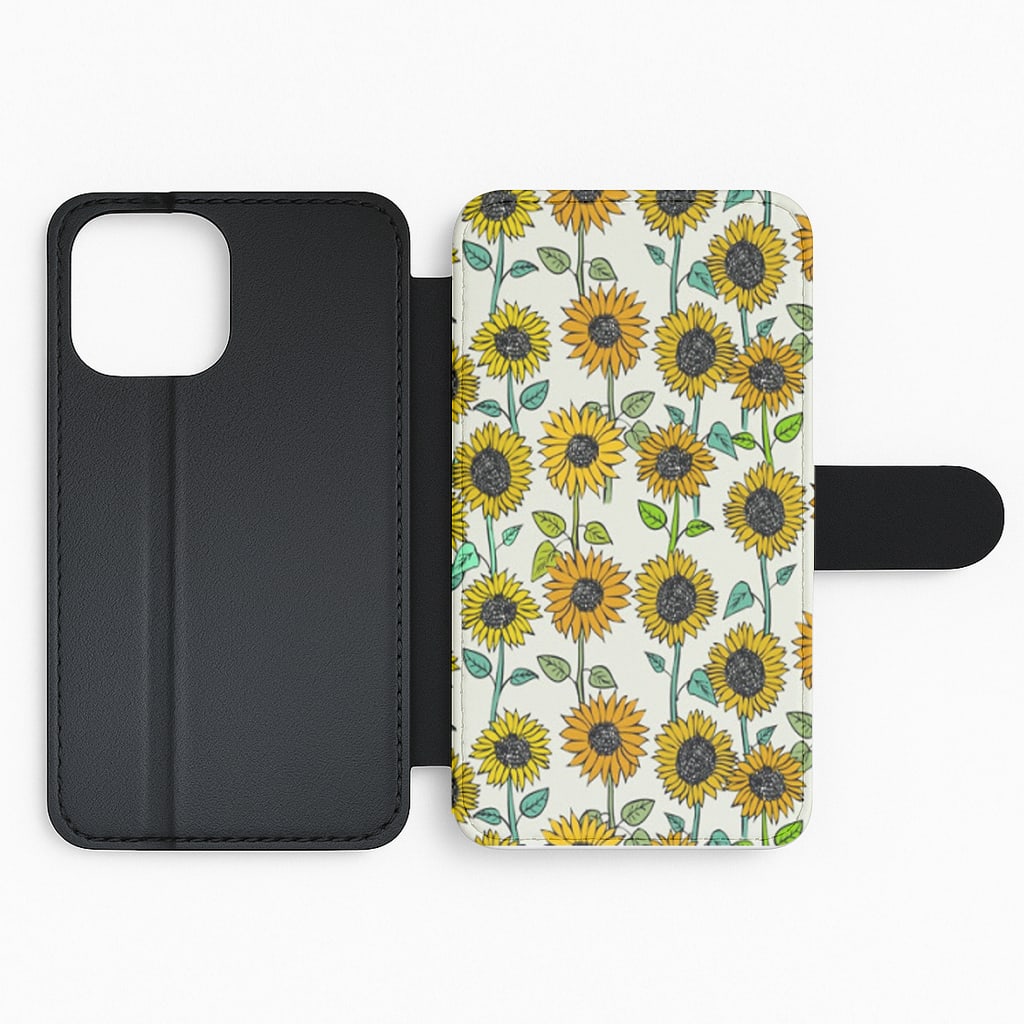 Painted Sunflowers Flip Wallet Phone Case