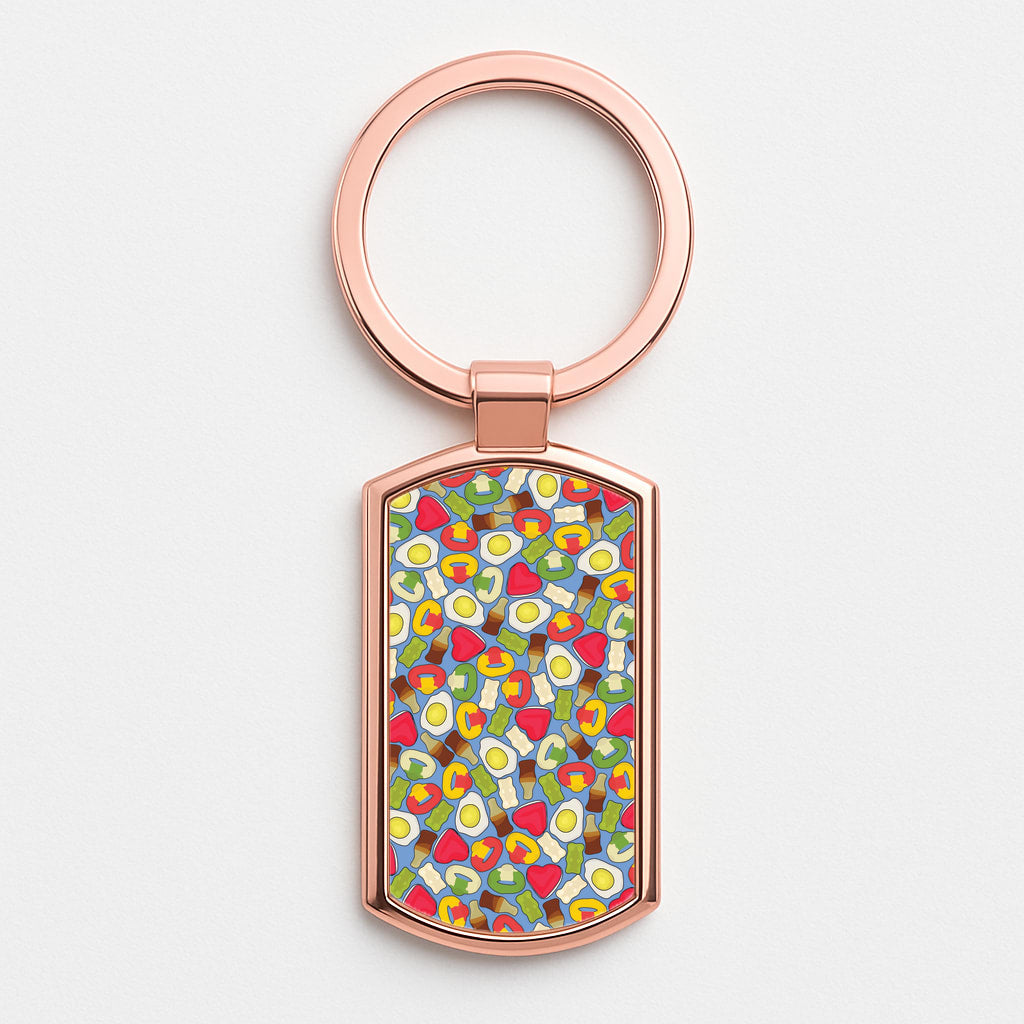 Gummy Sweets - Sweets Patterns Rose Gold Keyring