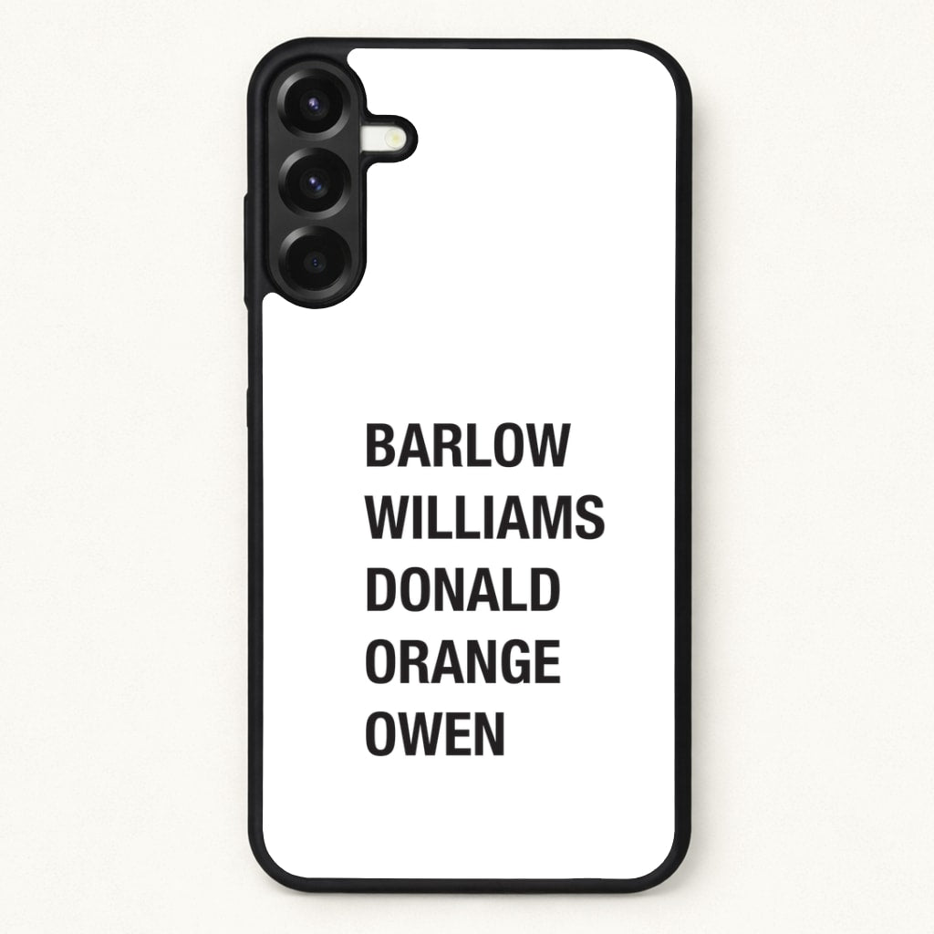 Take Band Members Names Phone Case for Galaxy A17