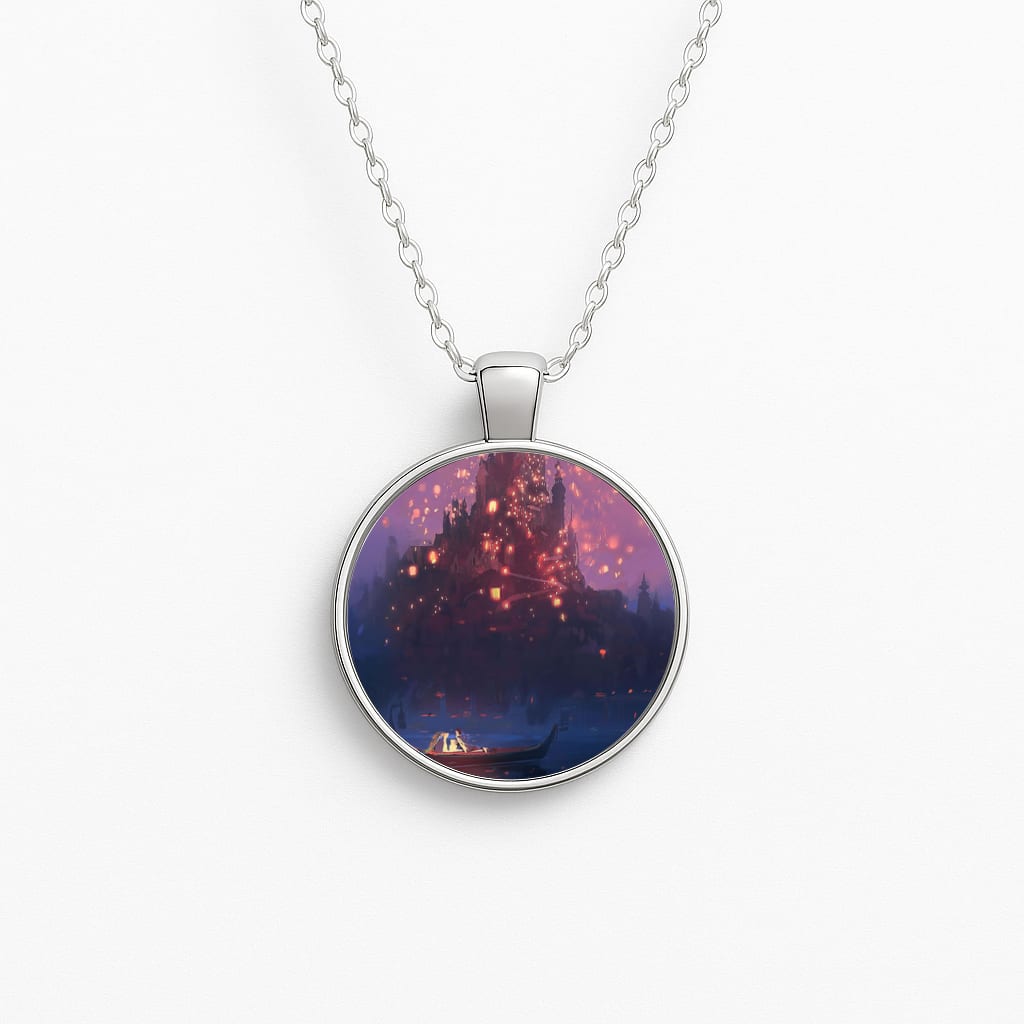 Tangled Chinese Lantern Fairytale Circle Necklace