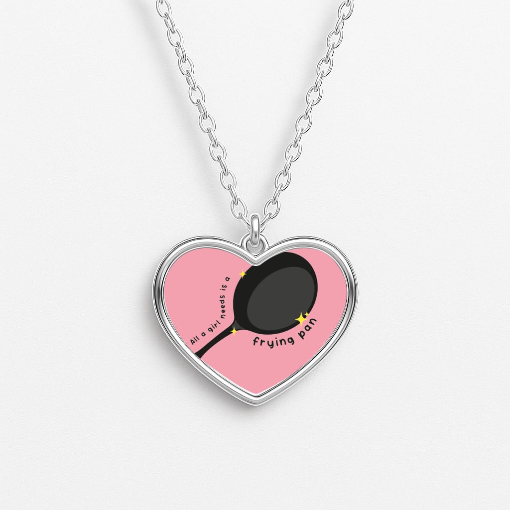 All A Girl Needs Is A Frying Pan Necklace