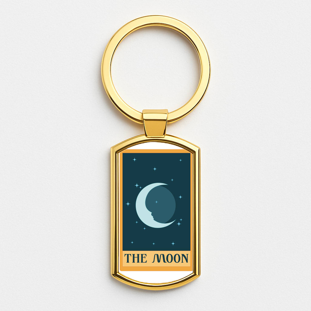 The Moon - Tarot Cards Gold Keyring