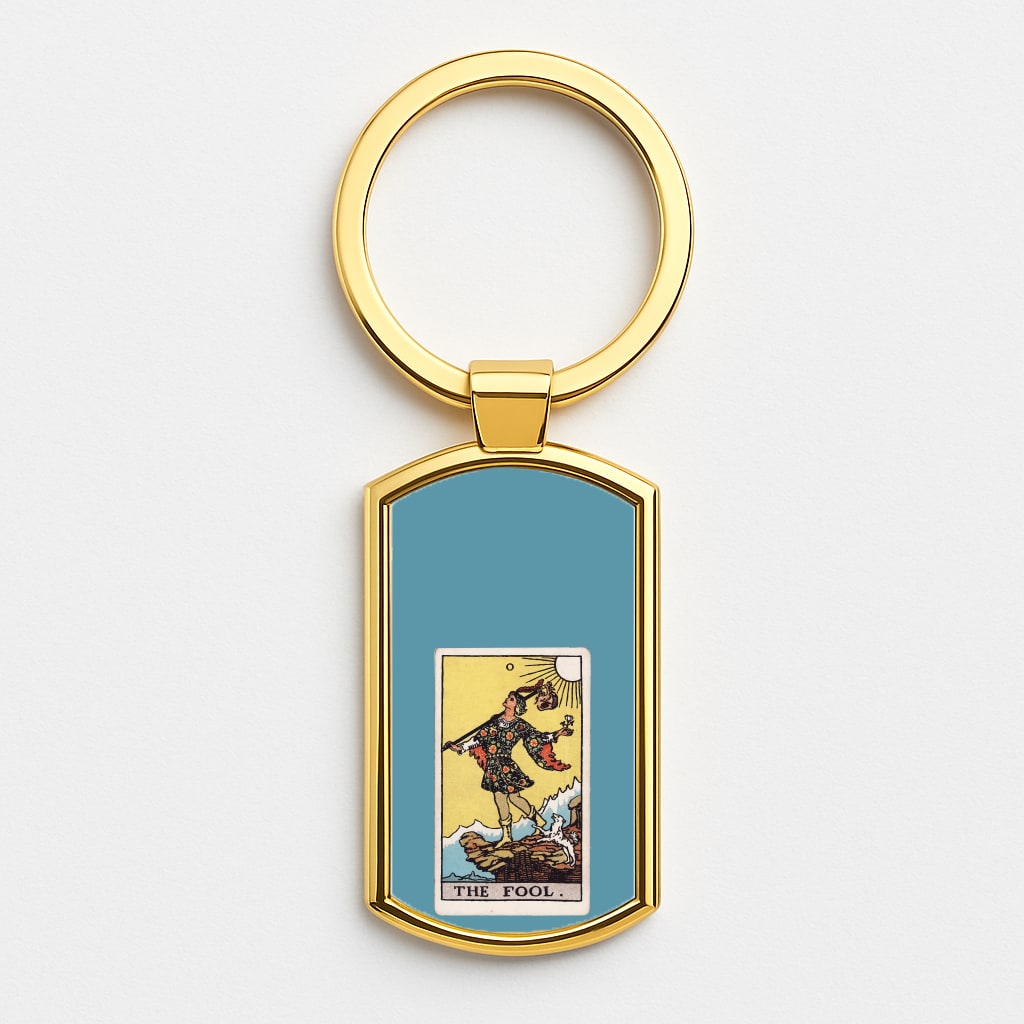 The Fool Tarot Card Gold Keyring