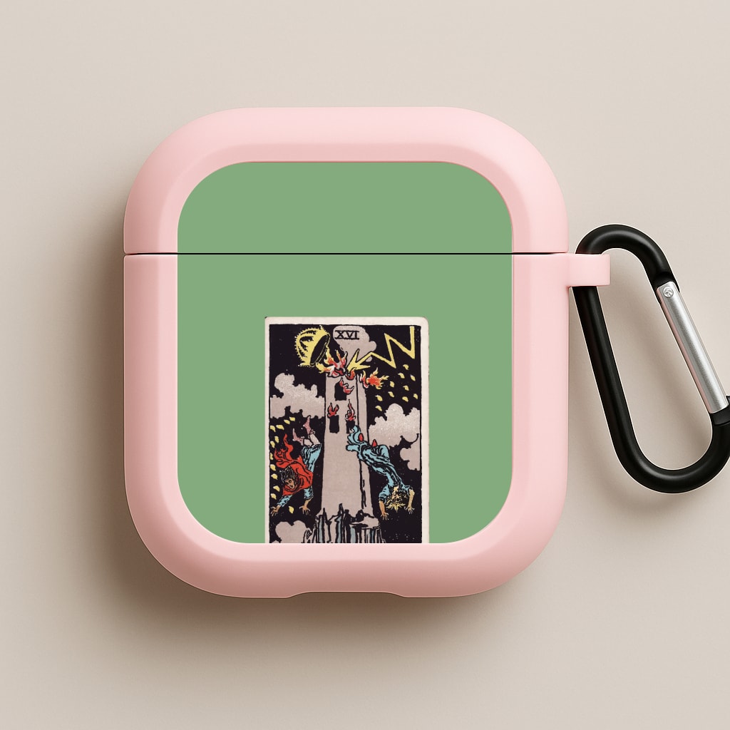 Tarot Card XVI Pink AirPods Case