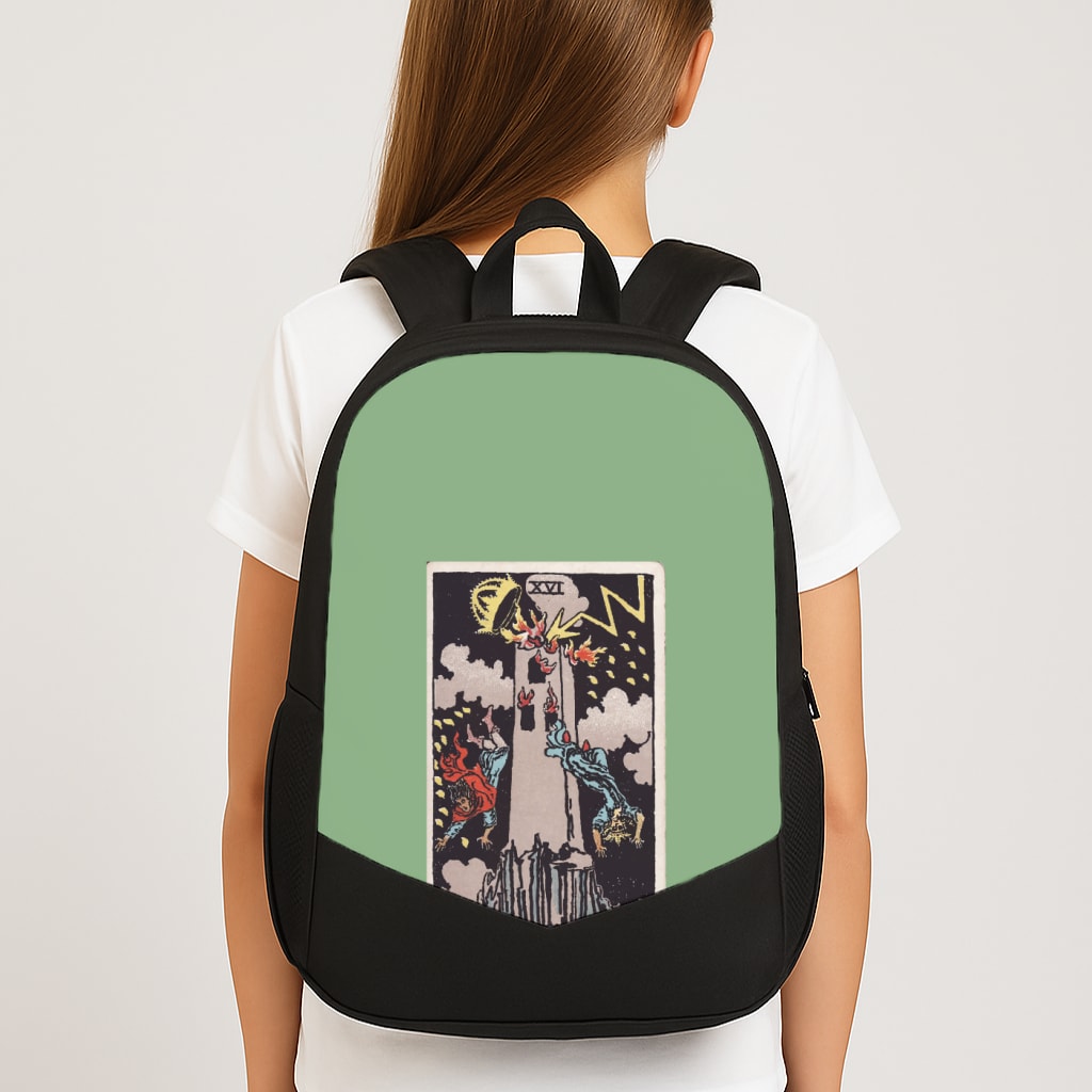 Tarot Card XVI Large School Bag