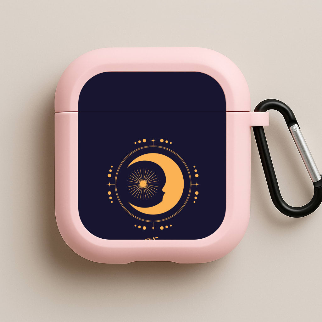 The Moon Dark Blue Pink AirPods Case