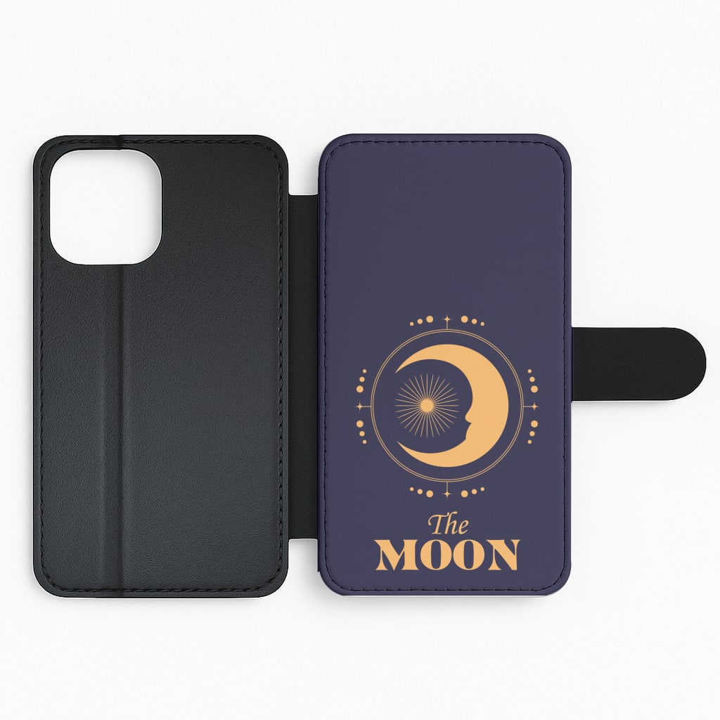 The Moon Dark Blue Flip Phone Case