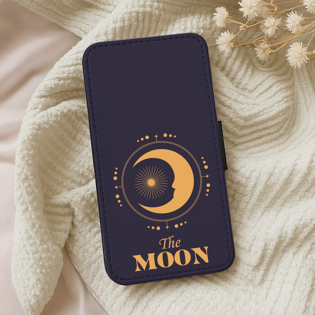 The Moon Dark Blue Wallet Phone Case