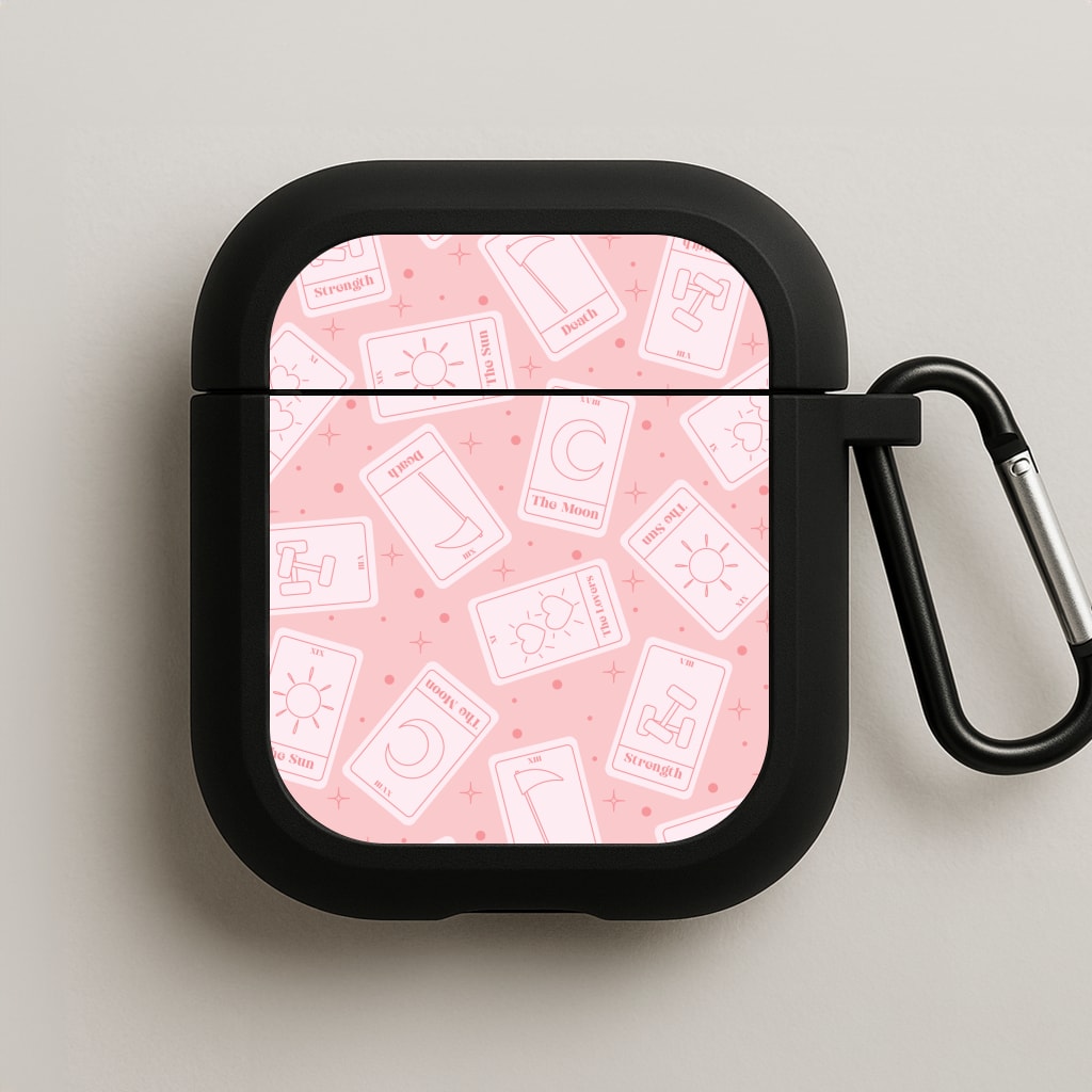 Pastel Pink Tarot Cards Pattern AirPods Case