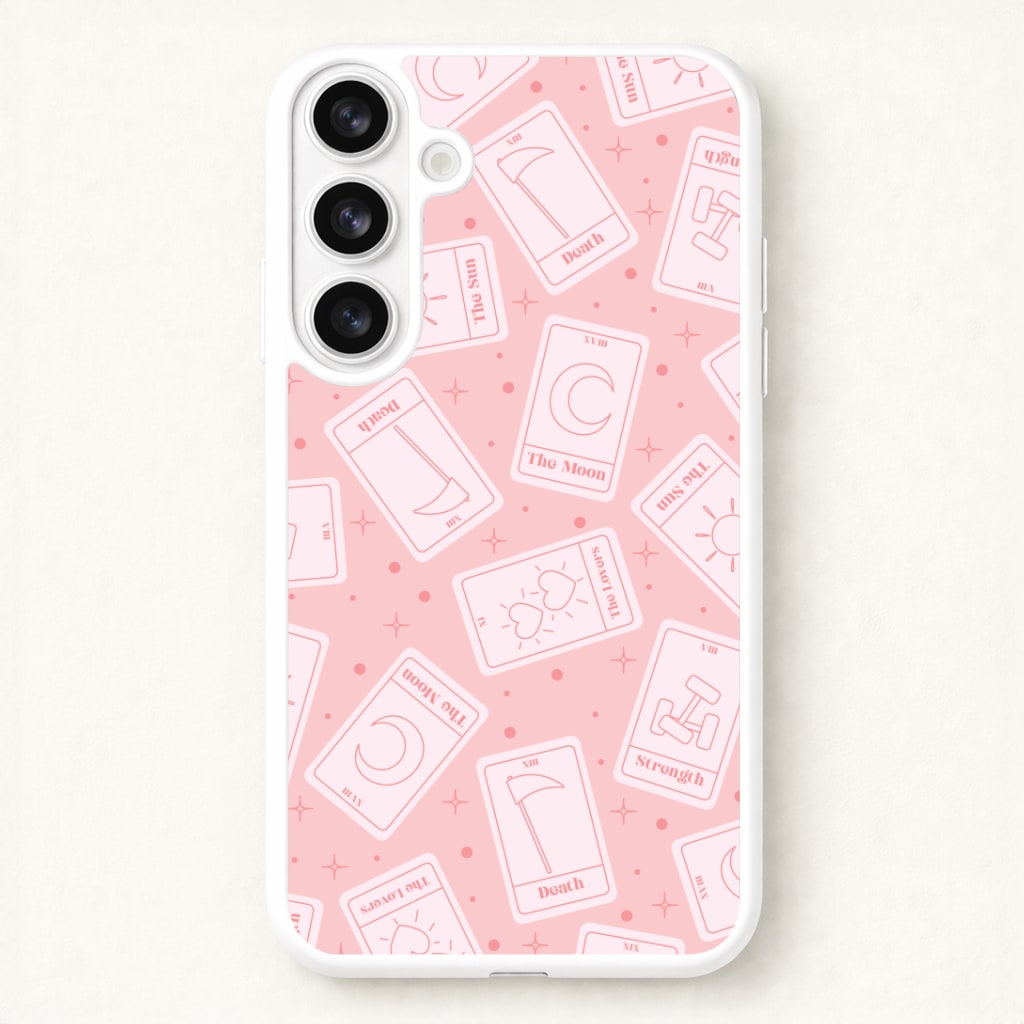 Pastel Pink Tarot Cards Pattern Phone Case for Galaxy S26