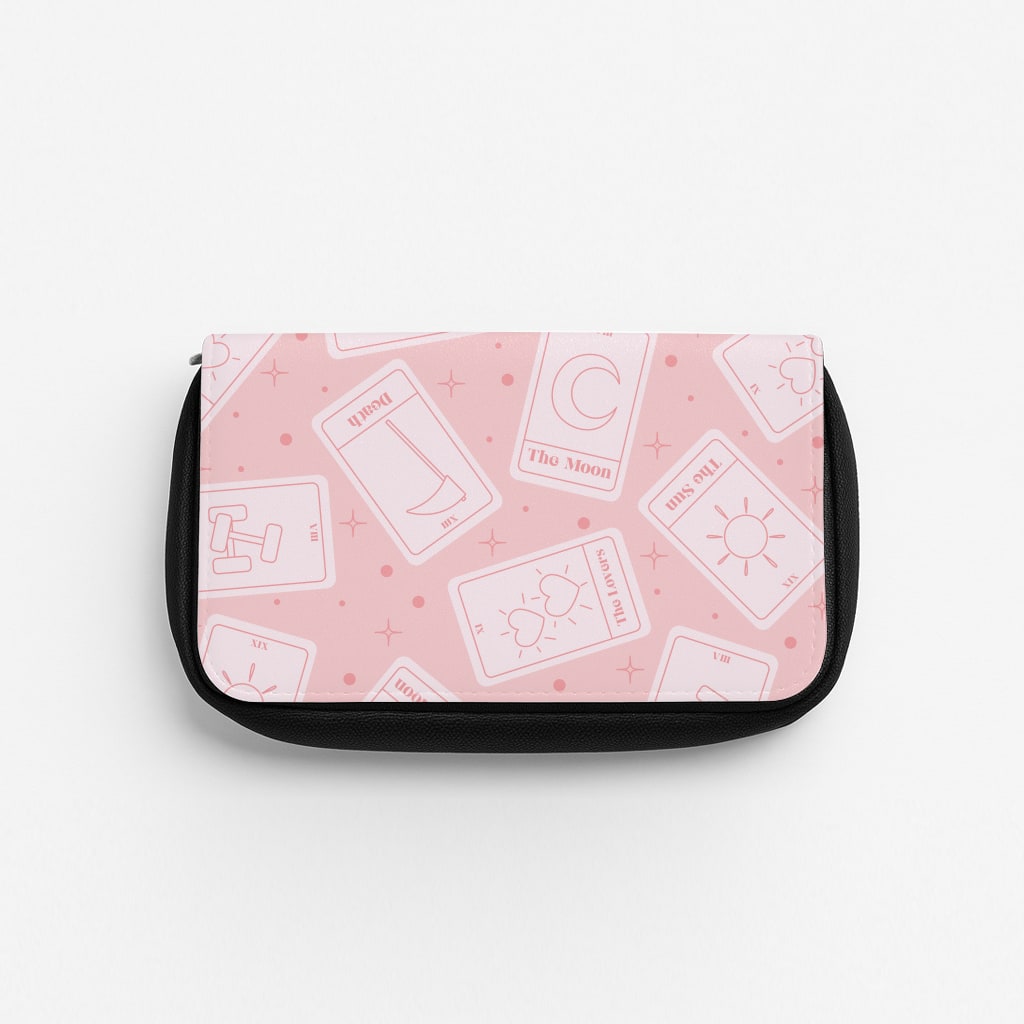 Pastel Pink Tarot Cards Pattern Pencil Case