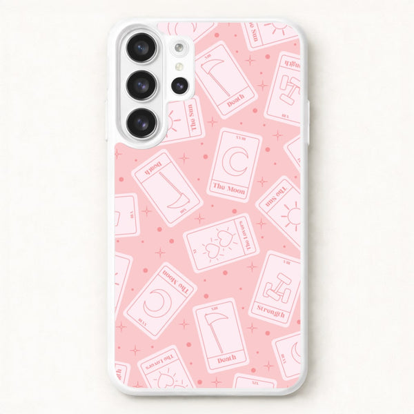 Pastel Pink Tarot Cards Pattern Phone Case for Galaxy S26 Ultra