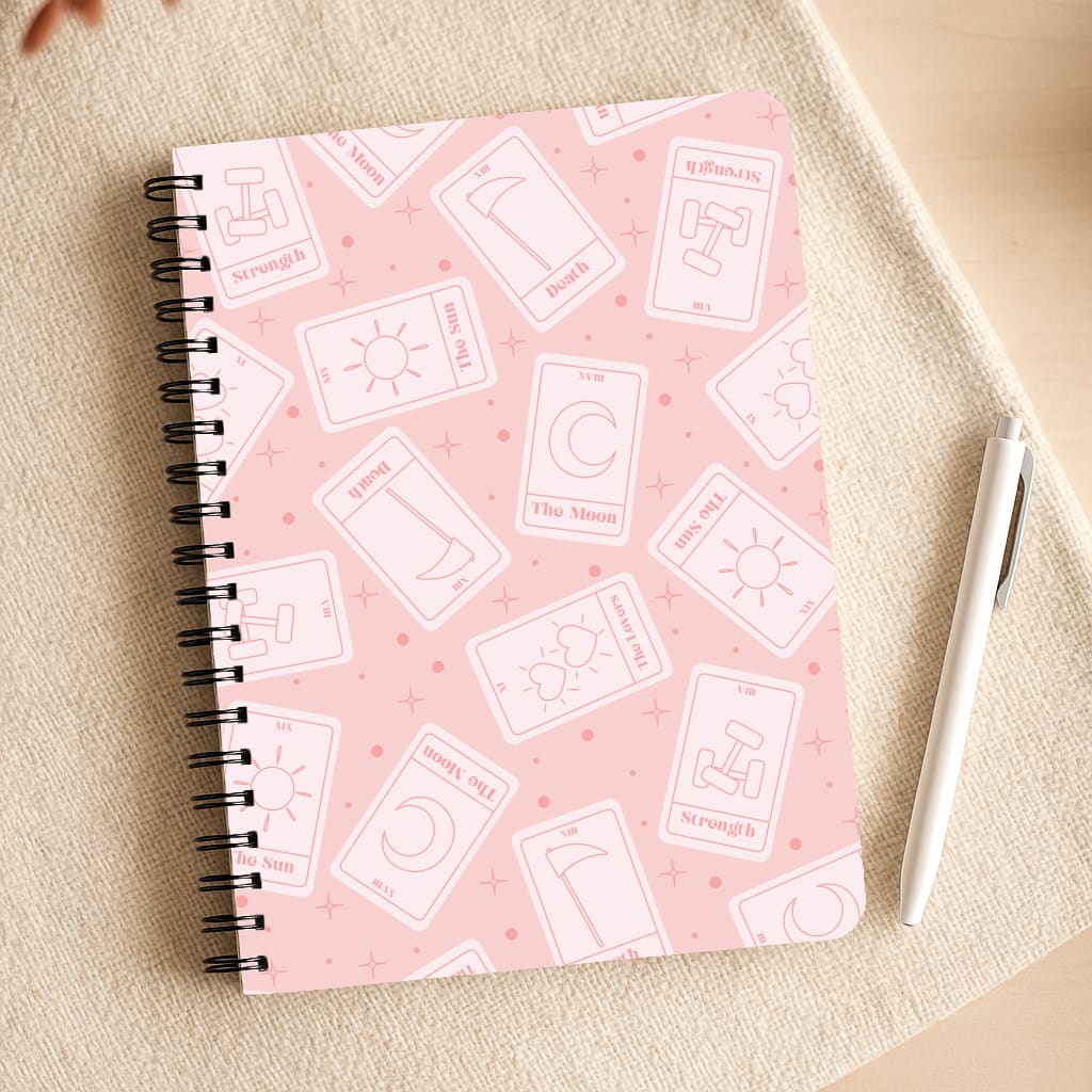 Pastel Pink Tarot Cards Pattern Notepad