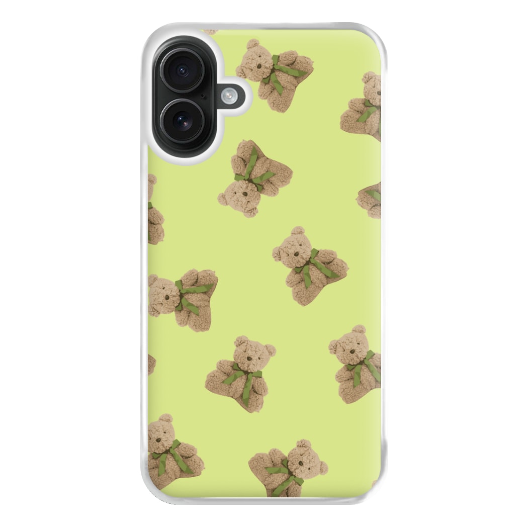 Green Teddy Bears Phone Case for iPhone 16 Plus