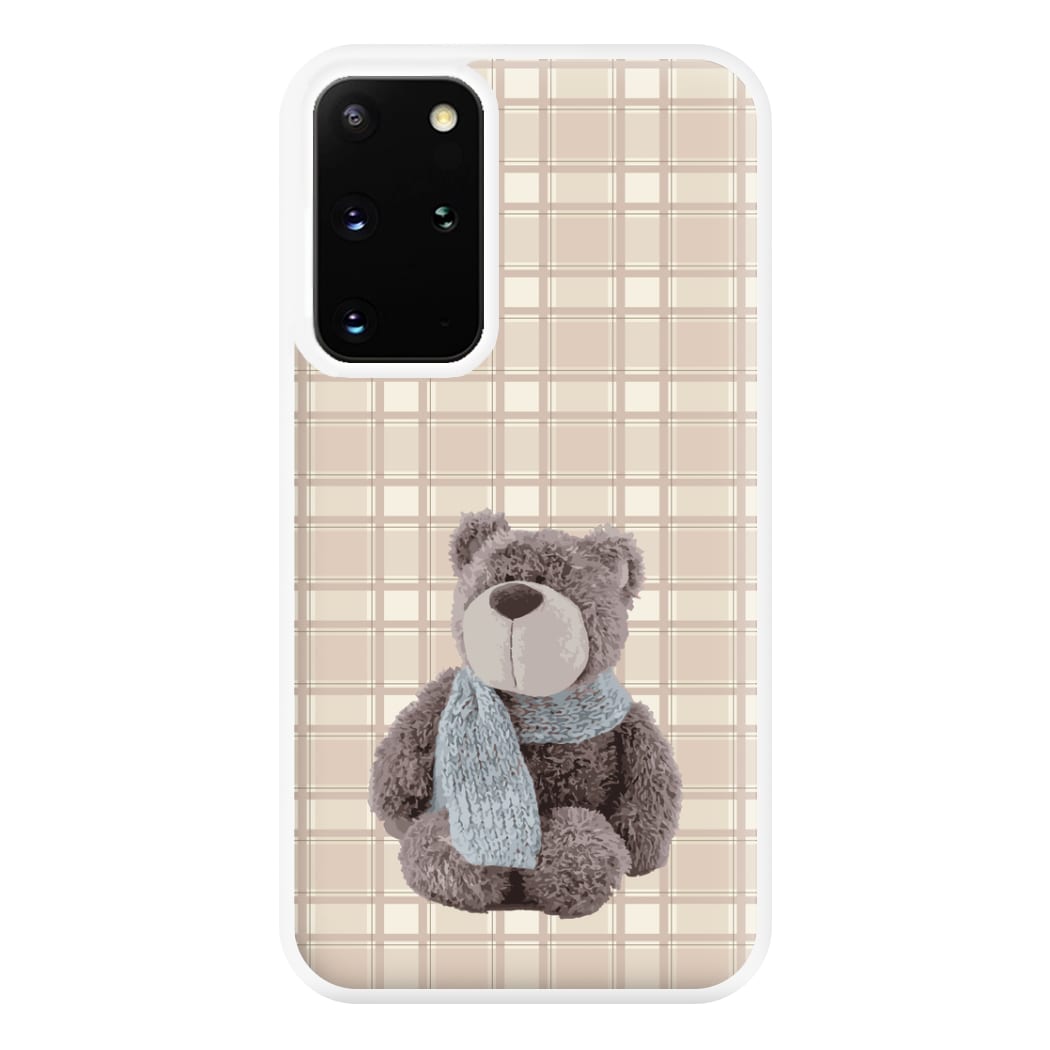 Tartan Teddy Bear Phone Case for Galaxy S20 Plus