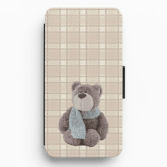 Tartan Teddy Bear Flip / Wallet Phone Case