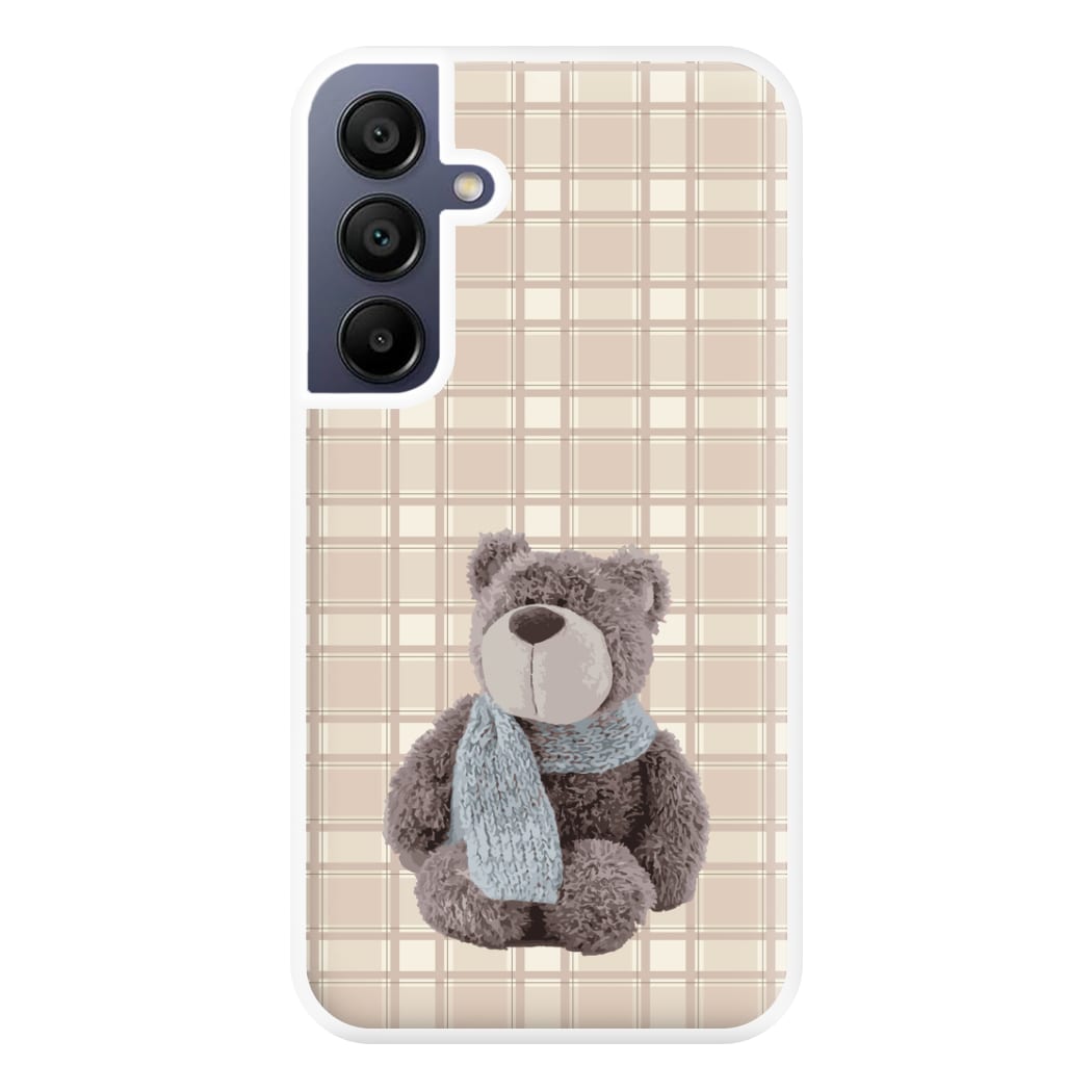 Tartan Teddy Bear Phone Case for Galaxy A16